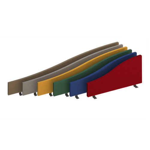 Fast Delivery Wave Desk Screen with Brackets - multi colour and sizes - white background.