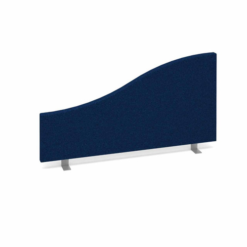 Fast Delivery Wave Desk Screen with Brackets - charcoal - white background.
