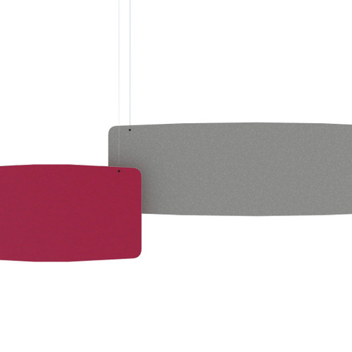 Acoustic Basic Ceiling Baffles by Abstracta - 2 - red and grey - white background.