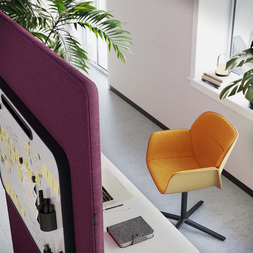 Curved Edge Fabric 38 Freestanding Acoustic Partition Screen