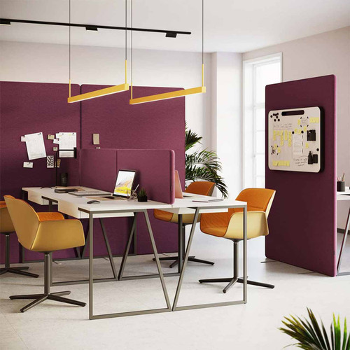 Curved Edge Fabric 38 Freestanding Acoustic Partition Screen
