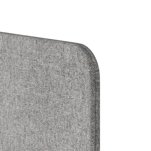 Close-up of the fully fabric-wrapped 25mm edge of the Sonus 25 desk screen