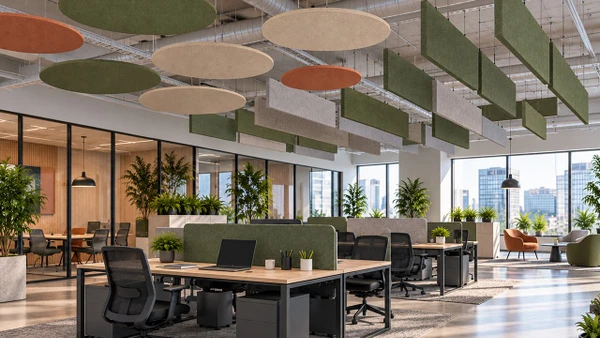 Acoustic Ceiling Panels for Offices: Clouds, Baffles or Tiles?