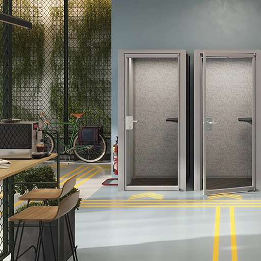 Ozone acoustic privacy booth in an office