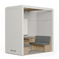 The acoustic booth designed by Room for meetings, brainstorming sessions and video conferences without any noise disruptions - right side view - white - white background.
