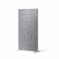The Alumi acoustic screen adds a playful touch to space partitioning - horizontal lines light grey panel - front view - on white background.