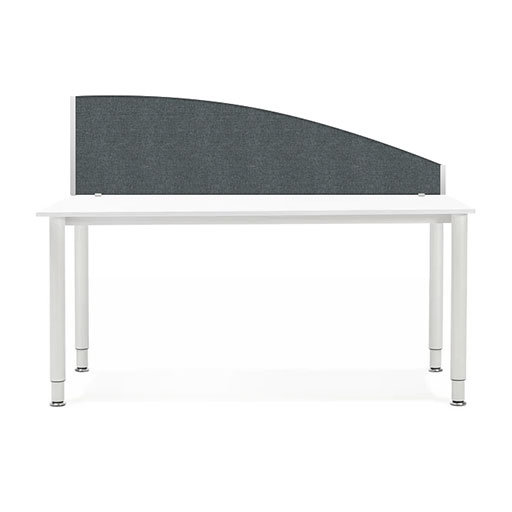Acoustic desk screens curved top logo