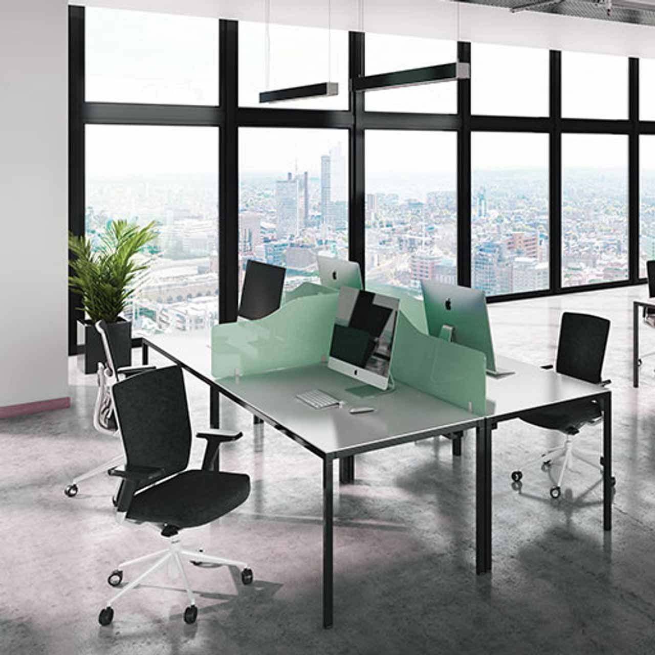 Budget acrylic desk screens wave top logo