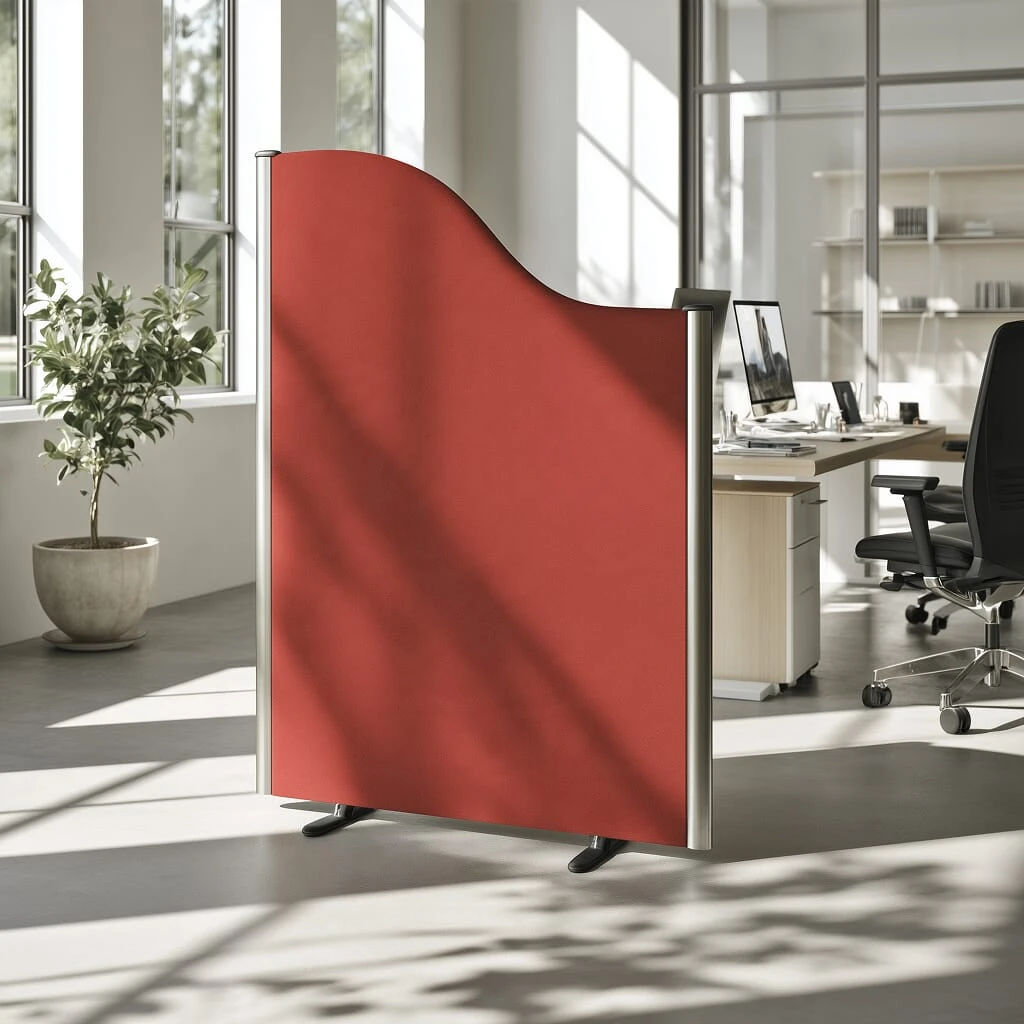 Acoustic Wave Top Office Partition Screens with Aluminium Edges | Panelscreens