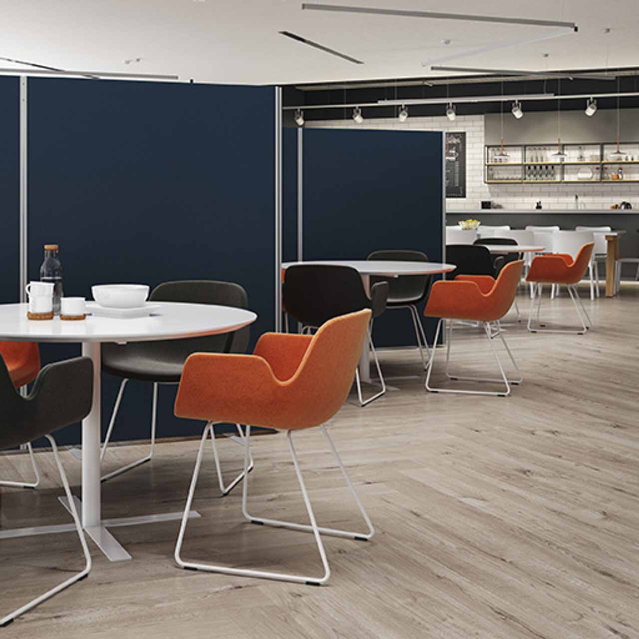 Easy clean vinyl office partition screen