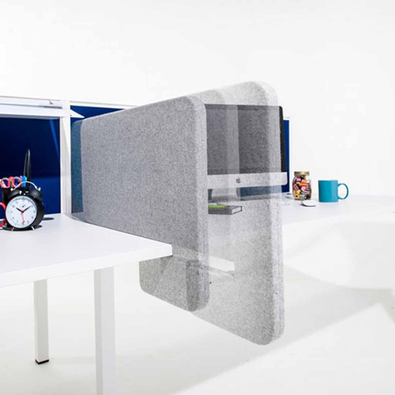 Desk mounted screens wedge logo