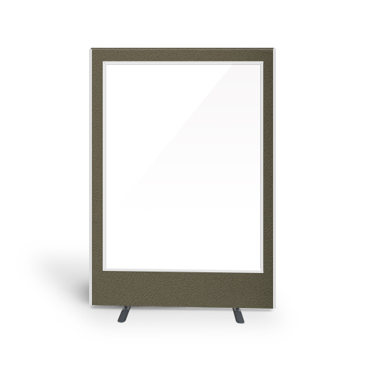 Easy clean vinyl office partition screen full vision logo