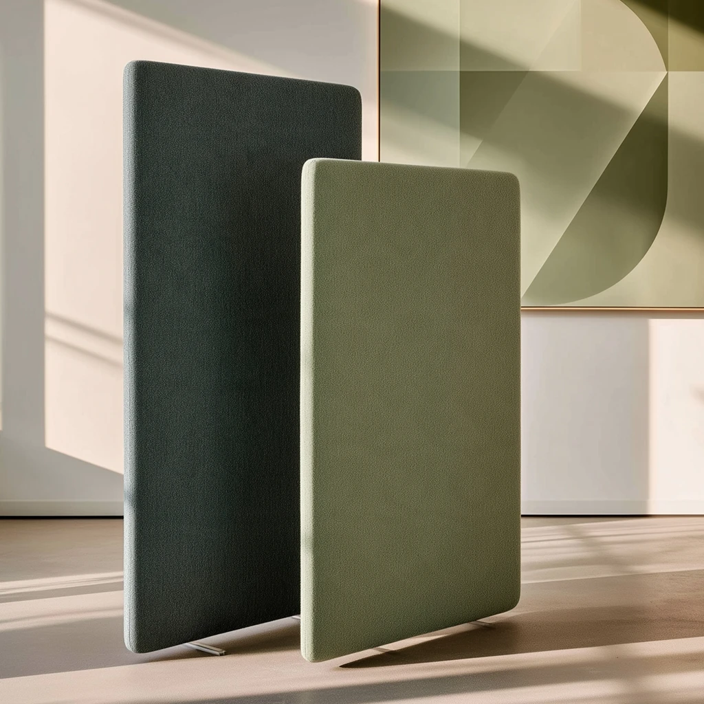 Muffle 70 freestanding acoustic screen in an office