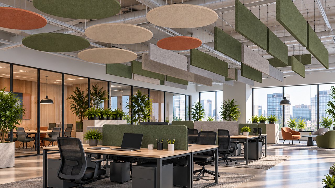 Acoustic Ceiling Panels for Offices: Clouds, Baffles or Tiles?