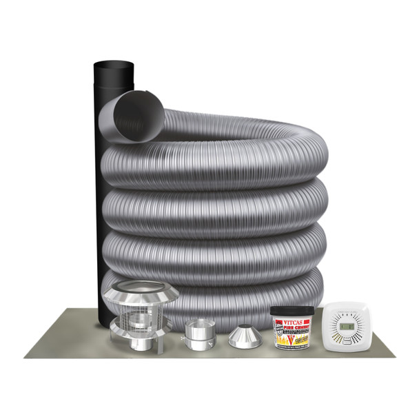 5" 904/316 Super Flex Chimney Flue Liner Full Fitting Kit