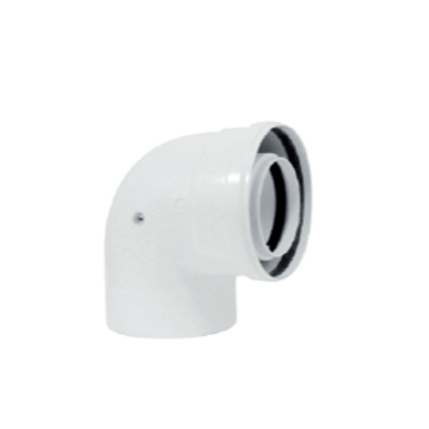 Concentric flue elbow adapter AS BGT PS PP 60-100 GR42 Black