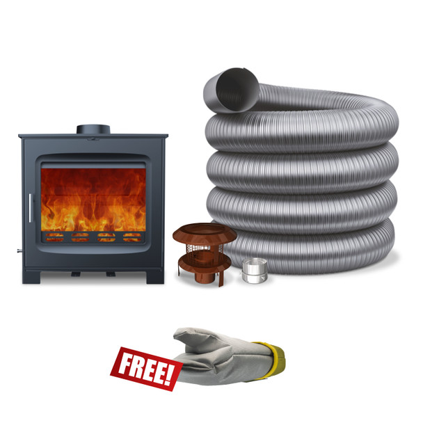 Woodford Chadwick 8 Wood Burning / Multi Fuel Stove - Basic Pack