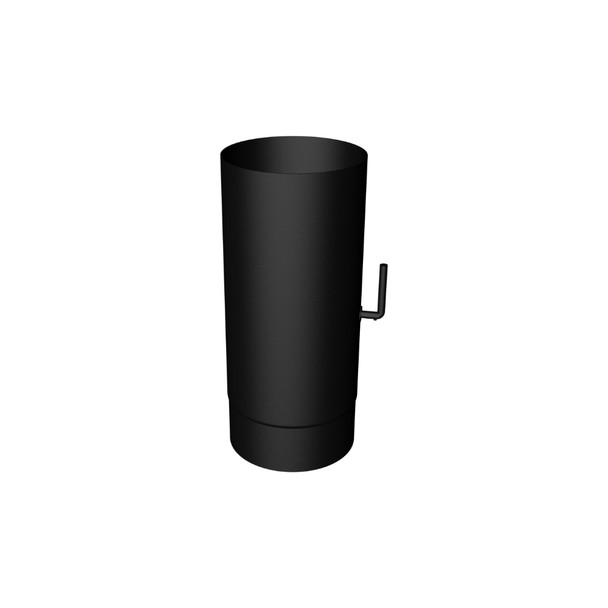 4" Matt Black Stove Flue Pipe With Damper