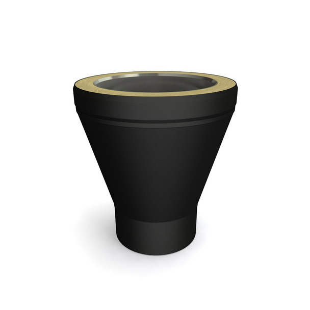 6" Black Twin Wall Conical Adapter