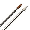 Aluminum Oxide Point Flame 1/8" (Red) 120 grit and (White) 400 grit.