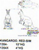 Red Kangaroo Standing-Hind Legs 4" " High