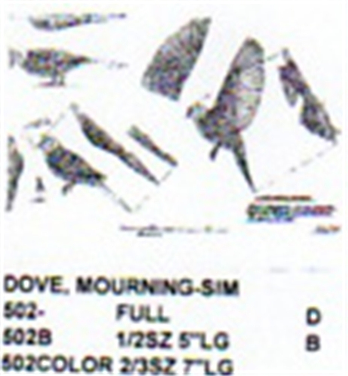 Mourning Dove Perching/Flying Carving Pattern showing 3 different positions.
