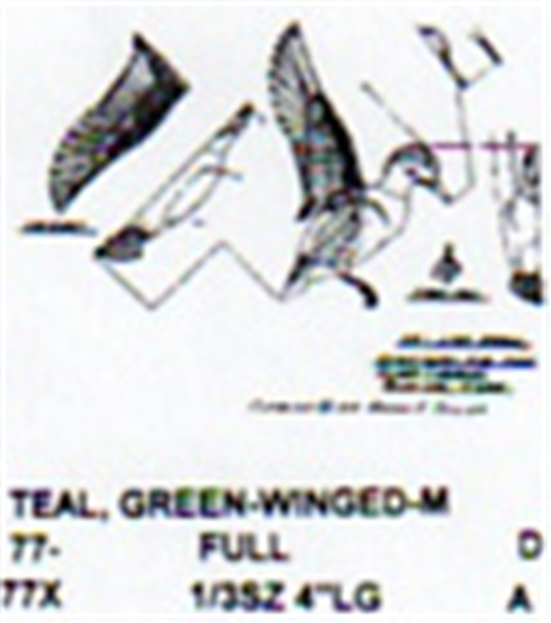 Green Winged Teal Flying/Landing Carving Pattern showing the Stiller pattern.