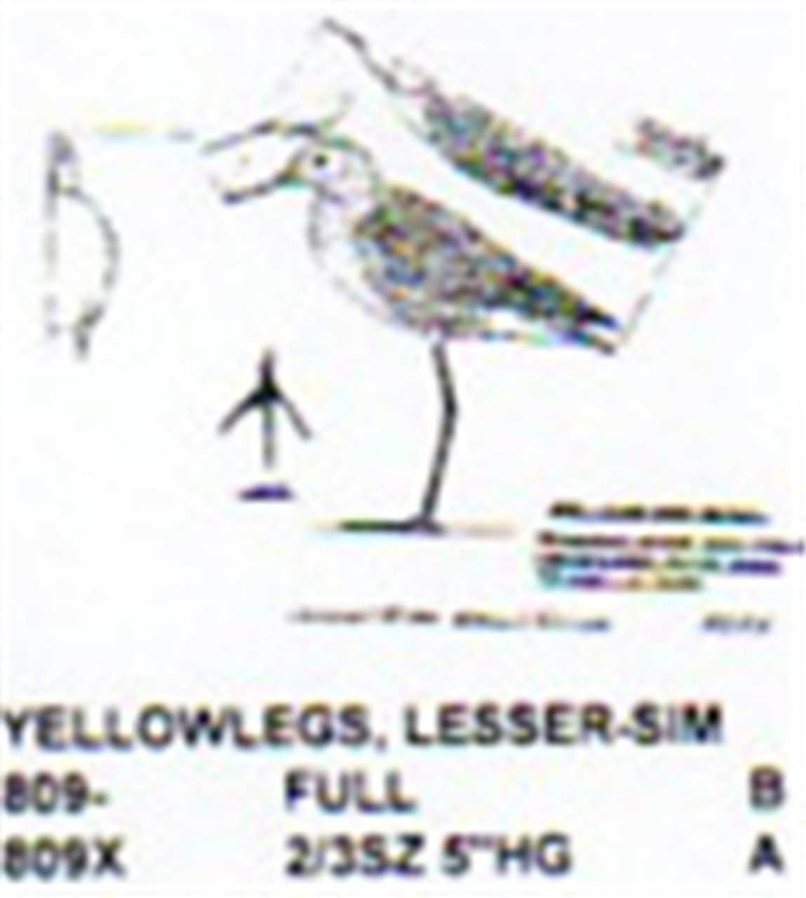 Lesser Yellowlegs Standing Carving Pattern showing the shorebird in a standing position with it's head pulled back.