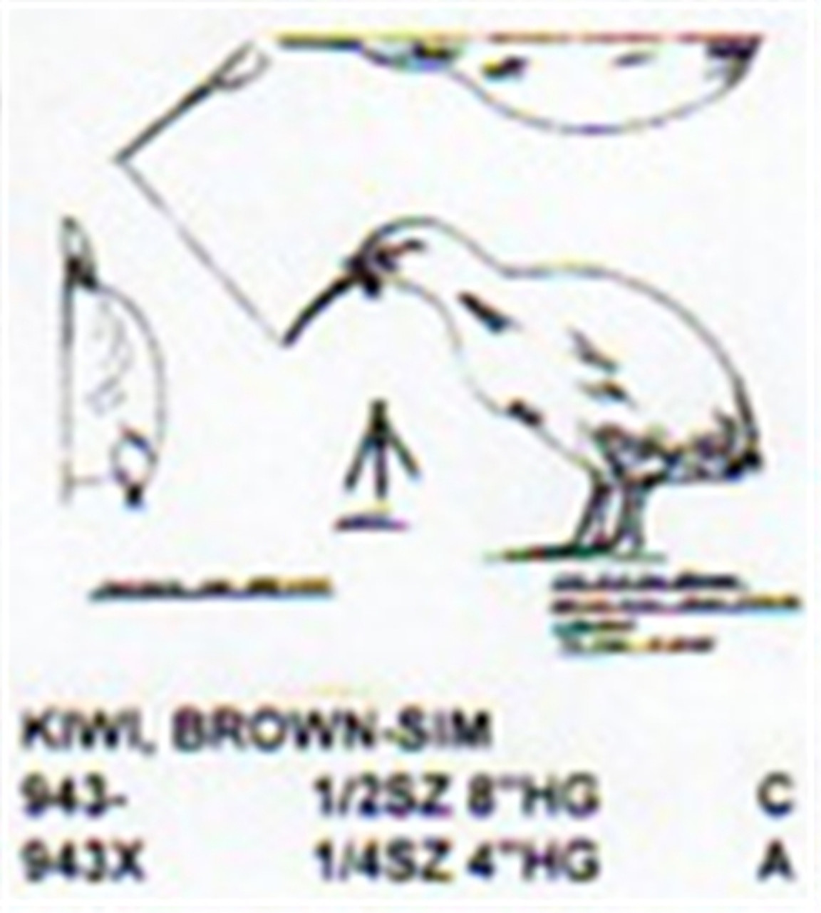 Brown Kiwi Standing 1/4 Size