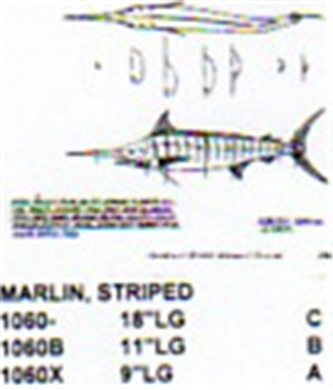 Striped Marlin Mouth Slightly Open 18" Long