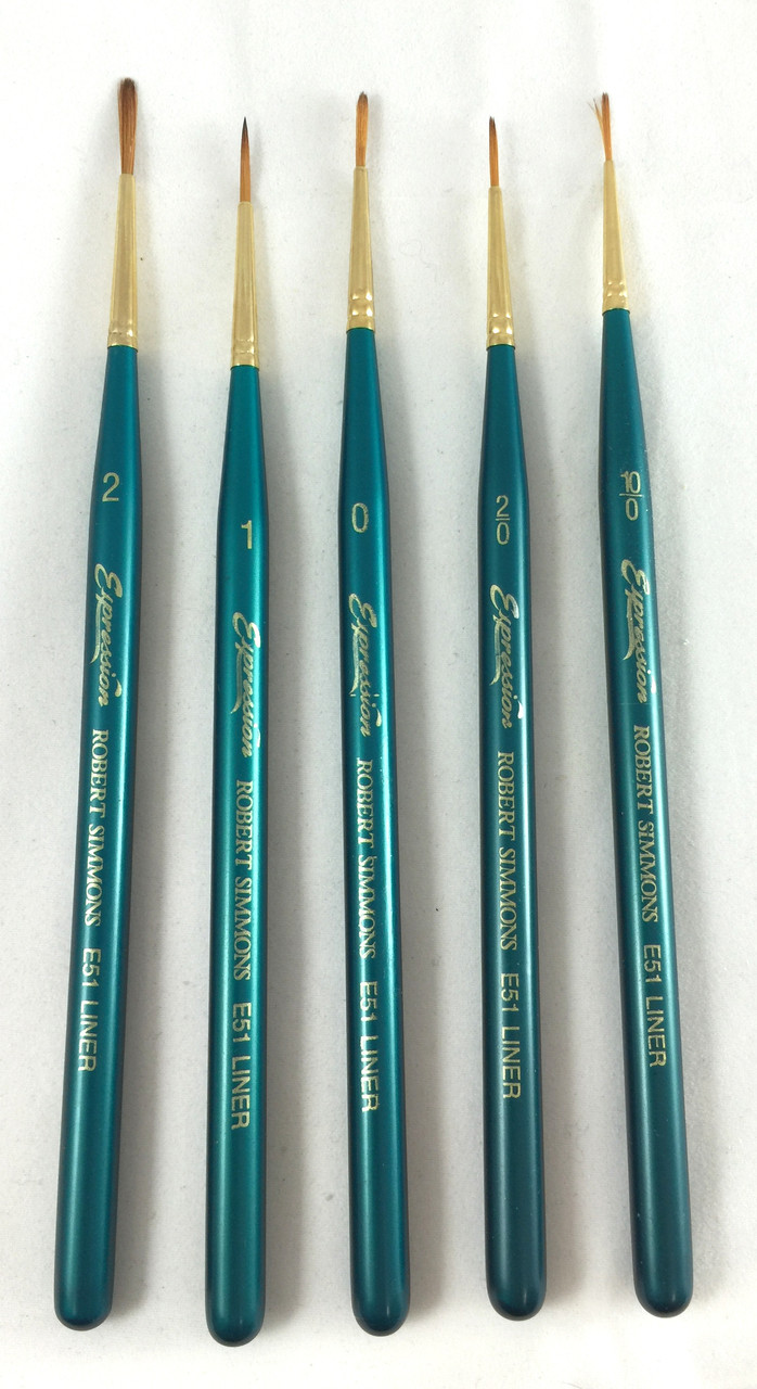 Robert Simmons Expression Liner Brushes in Sizes 0,1, 10/0, 2/0, & 2