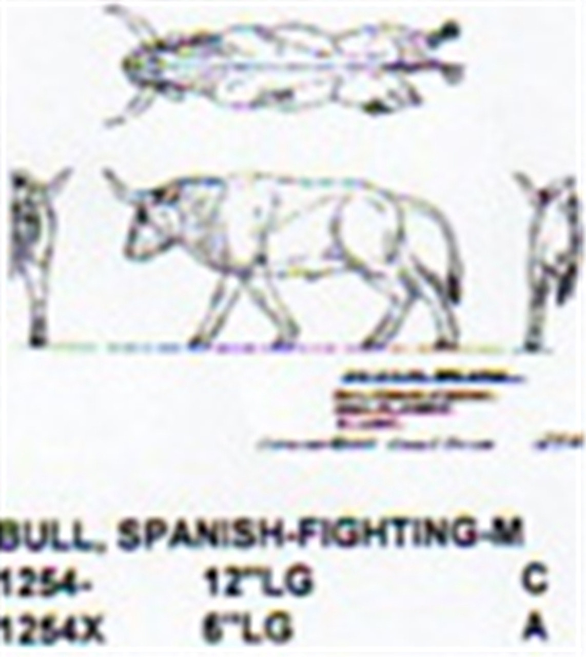Spanish-Fighting Bull Ready to Charge 12" Long