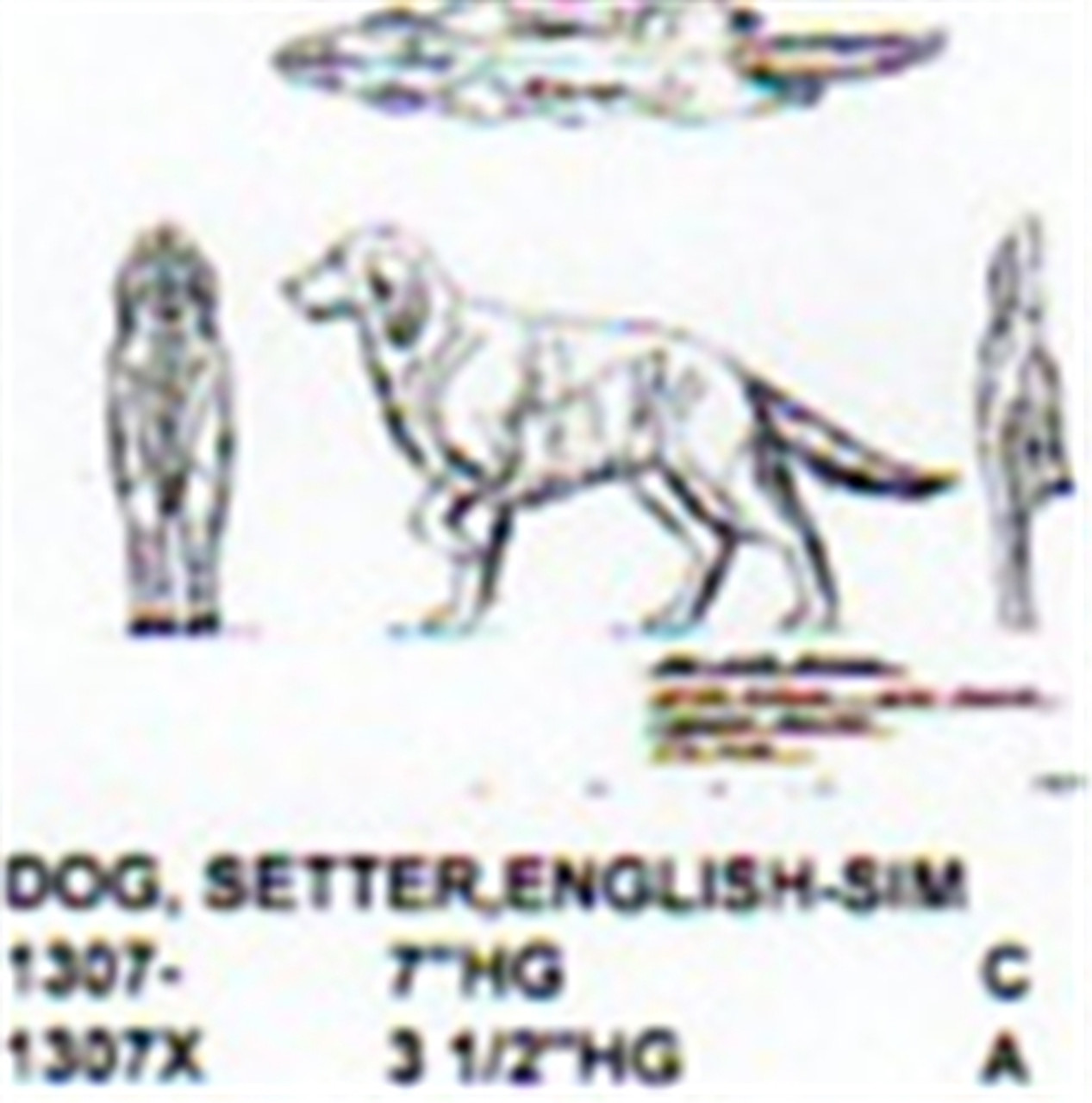 English Setter Standing-Pointing 3 1/2" High