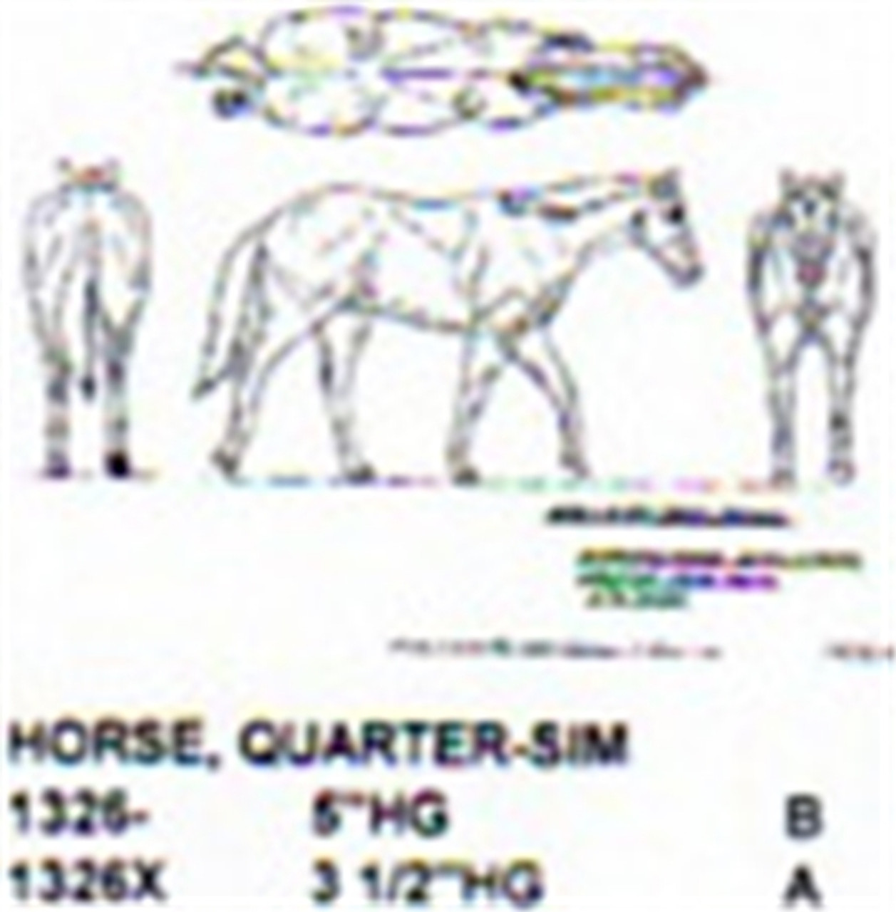 Quarter Horse Walking-Head Down 3 1/2" High