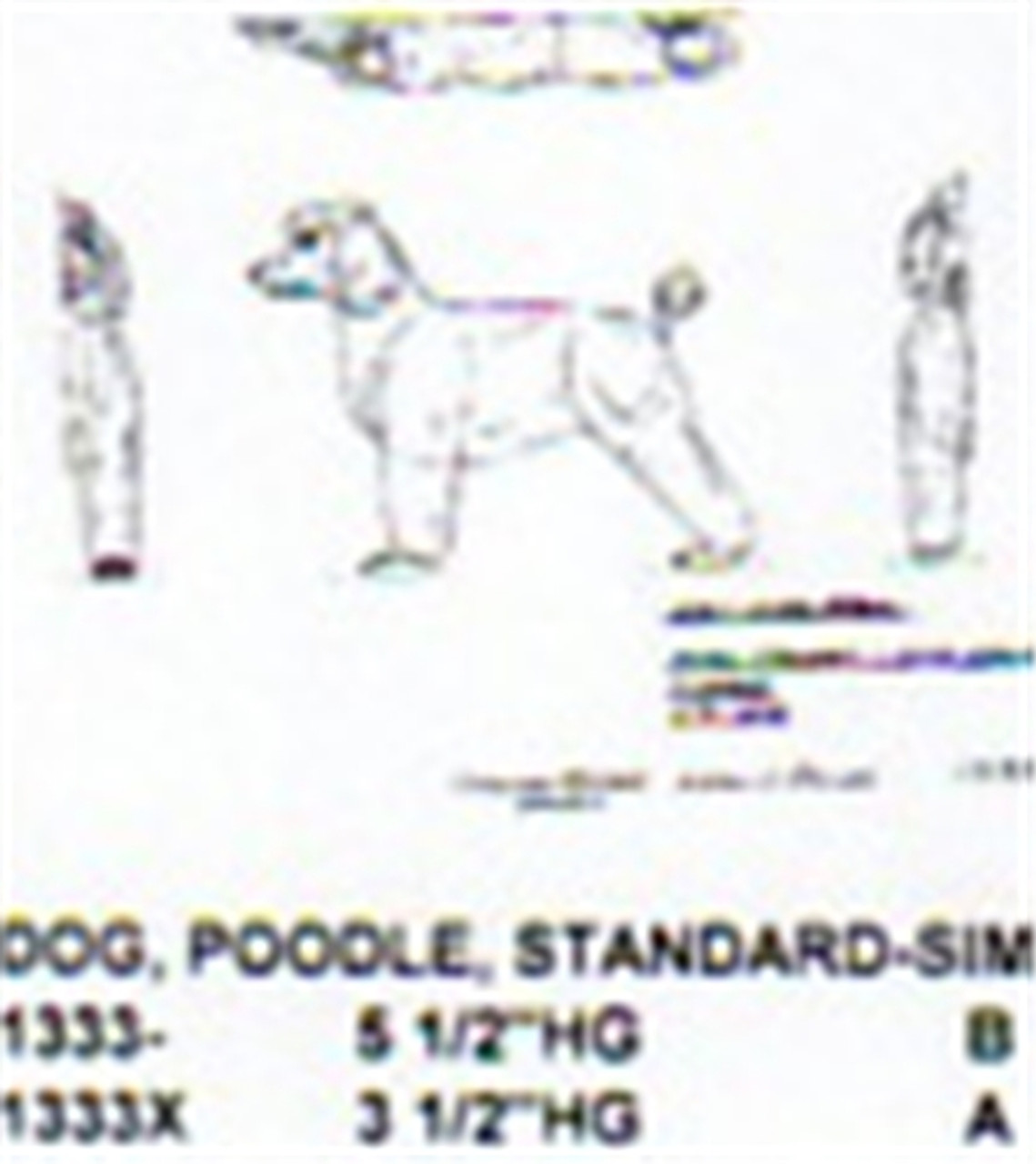 Standard Poodle Standing 5 1/2" High