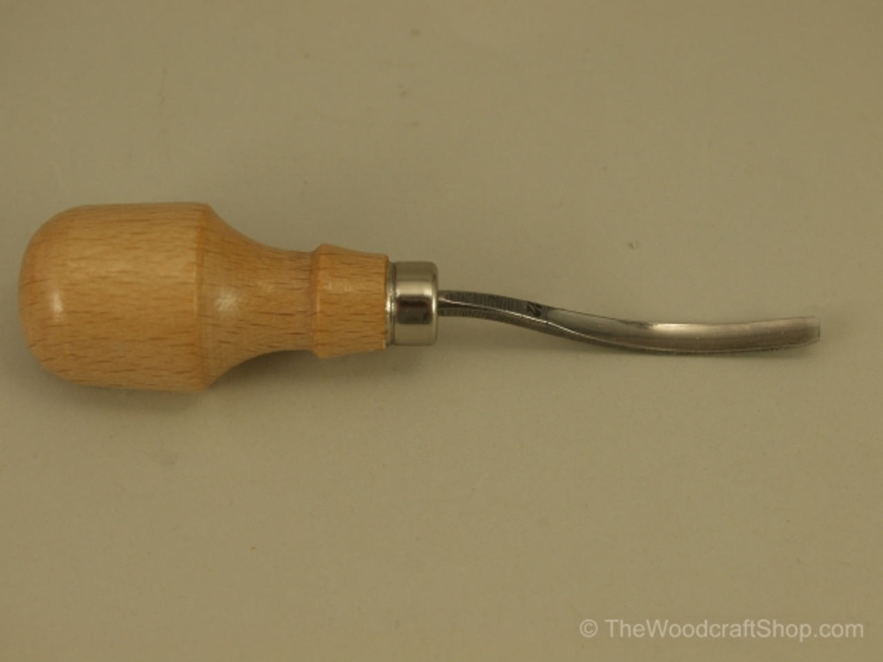 Stubai Palm #1 Long Bent Chisel 5mm showing the Beechwood handle and blade profile.
