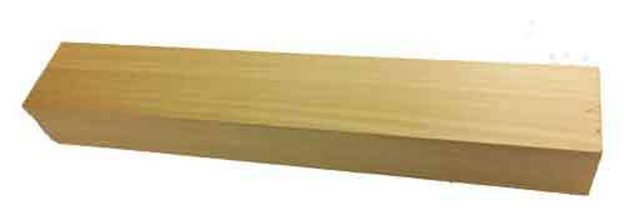 A basswood carving blank used to cut the Basswood 2 x 3 x 12