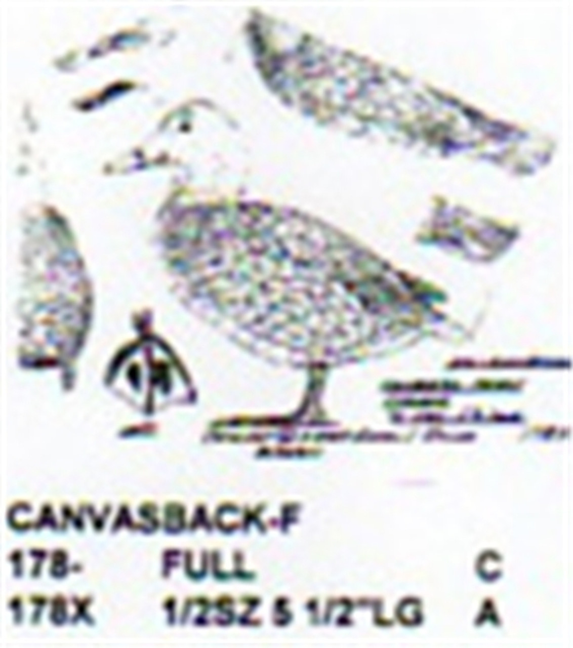 Canvasback Standing Carving Patterns showing the three different sizes of the Canvasback Female Stiller carving patterns.