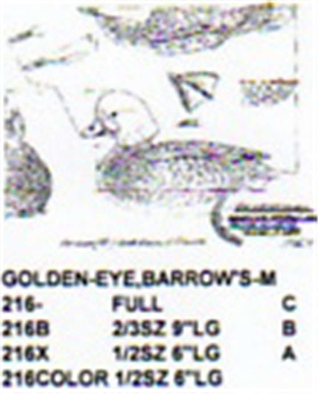 Barrows Golden Eye Resting On Water Carving Pattern showing the Male Barrows Golden Eye Stiller pattern.
