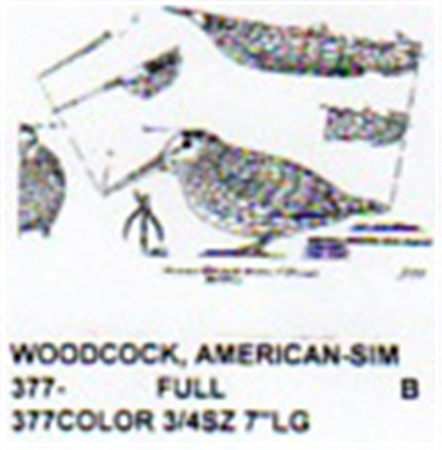 American Woodcock Crouched Carving Pattern showing the unisex American Woodcock in a crouched position.