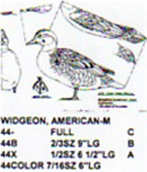 Baldpate American Widgeon  Standing Carving Pattern sowing the Stiller pattern.