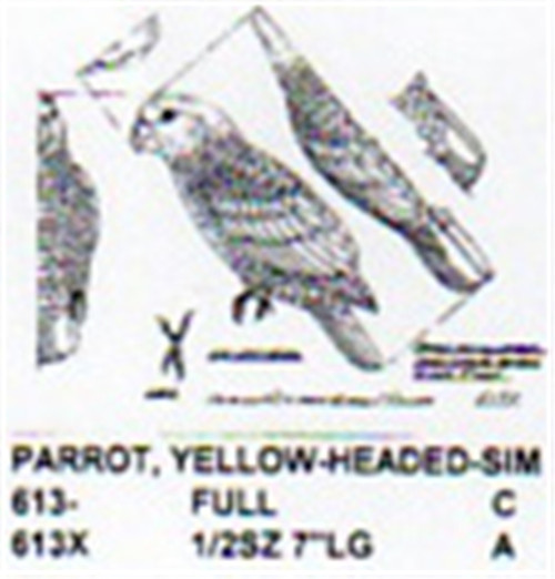 Yellow Headed Parrot Perching 1/2 Size