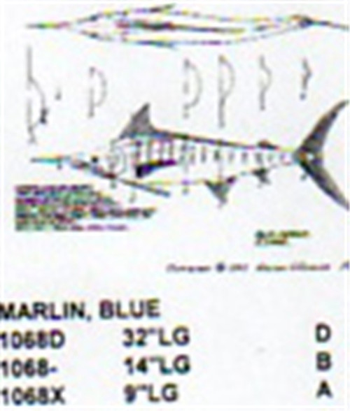 Blue Marlin Mouth Slightly Open 9" Long