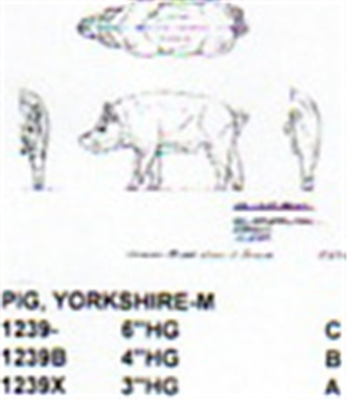 Yorkshire Pig Standing 3" High