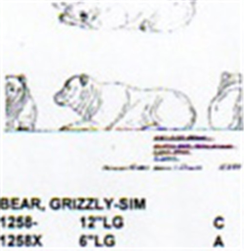 Grizzly Bear Lying Down 6" Long
