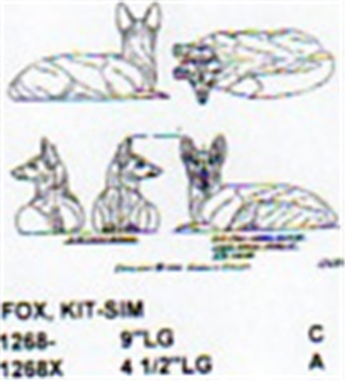 Kit Fox Lying Down-Head Turned 9" Long