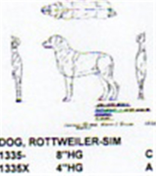 Rottweiler Standing 8" High