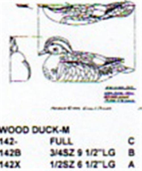 Wood Duck Setting Down/Relaxed Carving Pattern showing the Stiller pattern for the male Wood Duck.