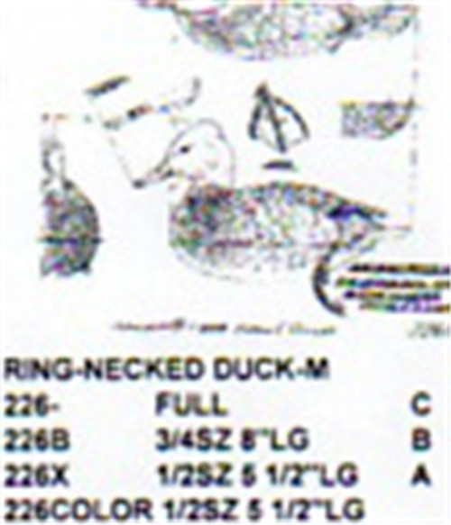 Ring Necked Duck Resting On Water Carving Pattern showing the Stiller pattern of the Male Ring Necked Duck in a variety of sizes.