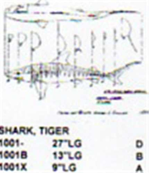 Tiger Shark Mouth Closed 9" Long Saltwater Fish